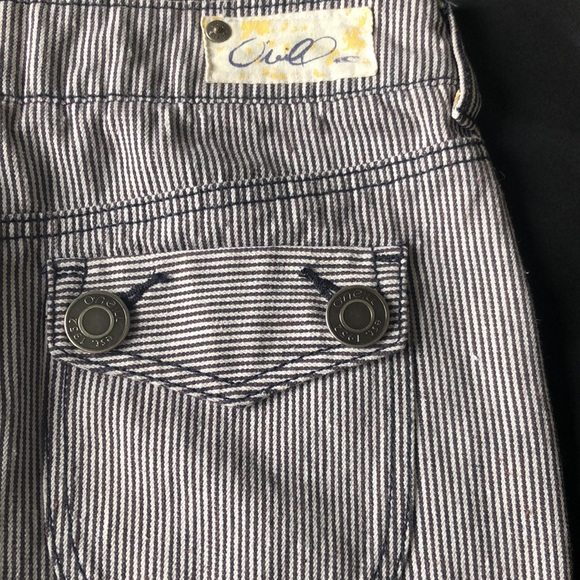 O’Neill striped 100% mini skirt rope tie up at waist 5 pockets Sz 7 - Picture 7 of 10